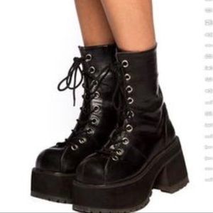 Platform combat boots